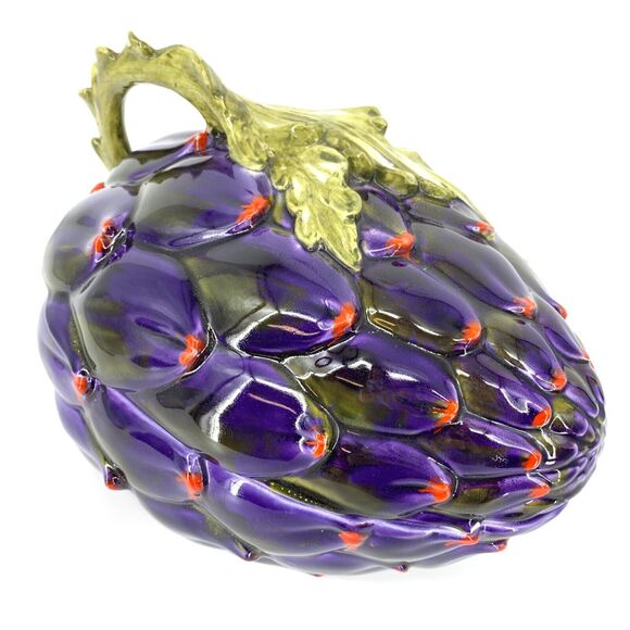 Vintage Mancioli Italy Pottery Faience Hand Painted Artichoke Soup Tureen - Picture 5 of 12